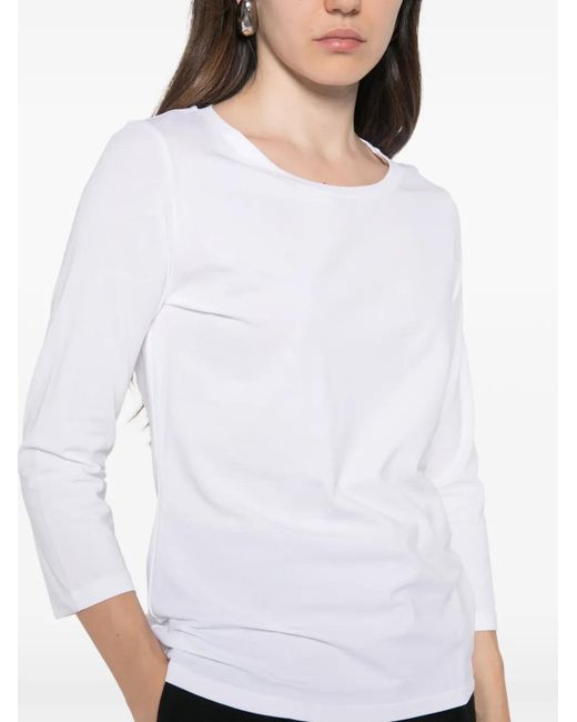 Max Mara White Lorata Three-Quarter-Sleeve T-Shirt