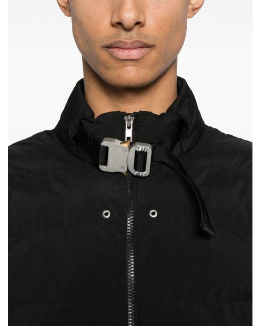 1017 ALYX 9SM Black Buckle-collar Puffer Jacket for men