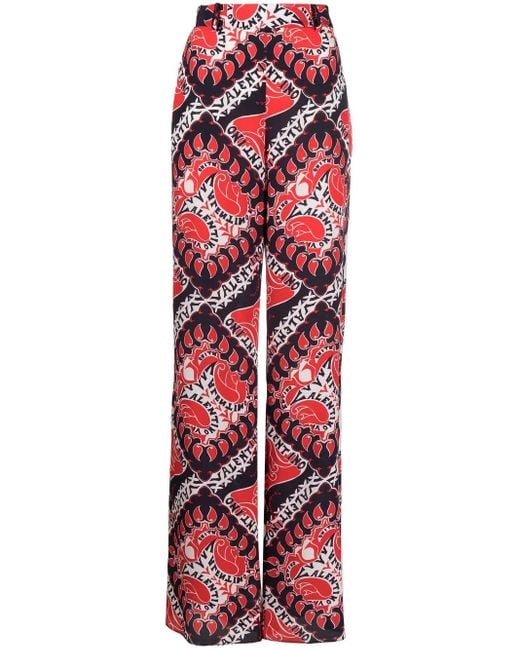 Valentino Garavani Red Archive Manifesto Straight-Leg Trousers