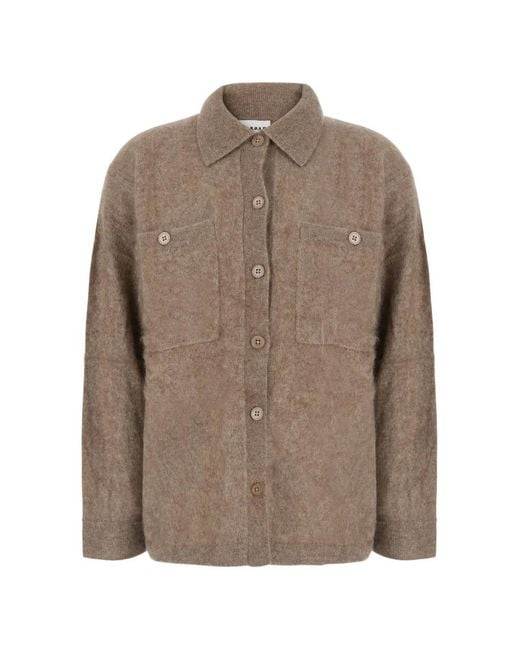 P.A.R.O.S.H. Brown Button-Up Patch-Pocket Sweater