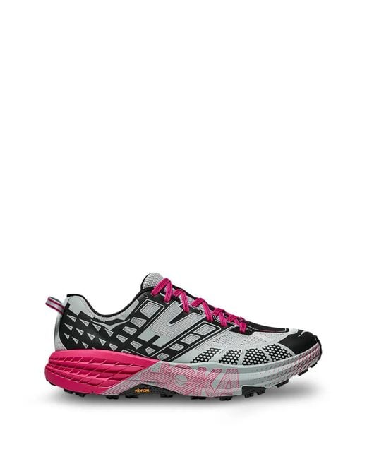 Hoka One One White Speedgoat 2 Panelled Lace-Up Sneakers