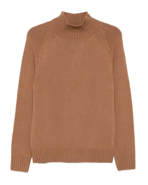 メンズ Eleventy ラグランスリーブ ハイネックセーター Brown