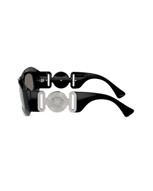 Versace Black Rectangle-Frame Sunglasses for men