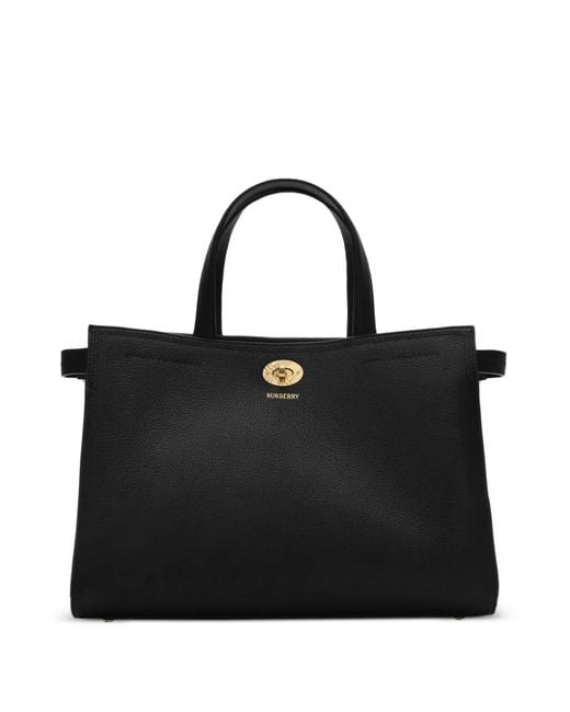 Burberry Black Small Cotswolds Check Tote Bag