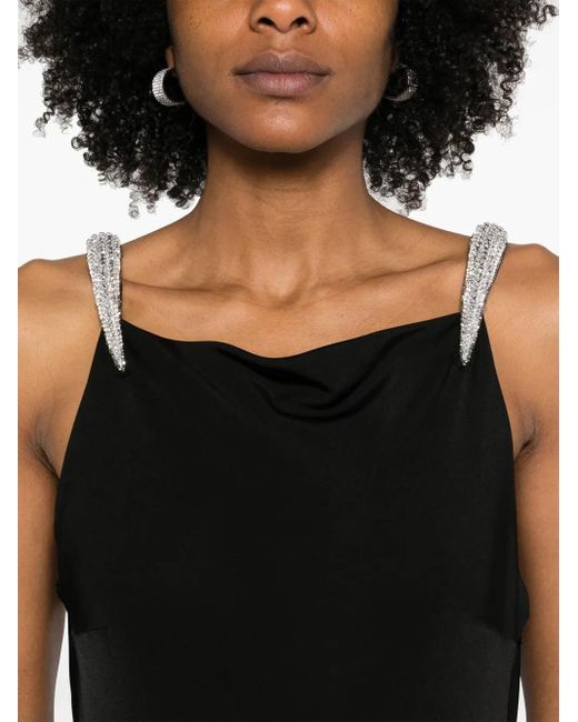 David Koma Black Crystal-Embellished Gown