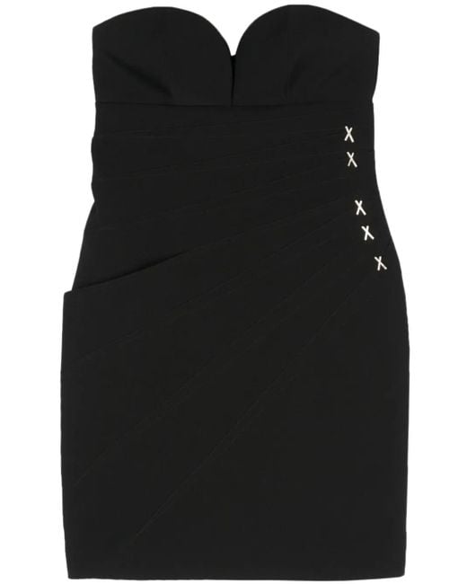 Genny Black V-Neck Strapless Mini Dress