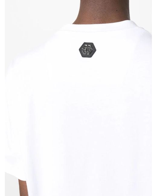 Philipp Plein White Tattoo-Print T-Shirt for men