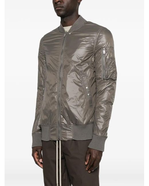 Rick Owens Gray Zip-Up Pockets Jacket for men