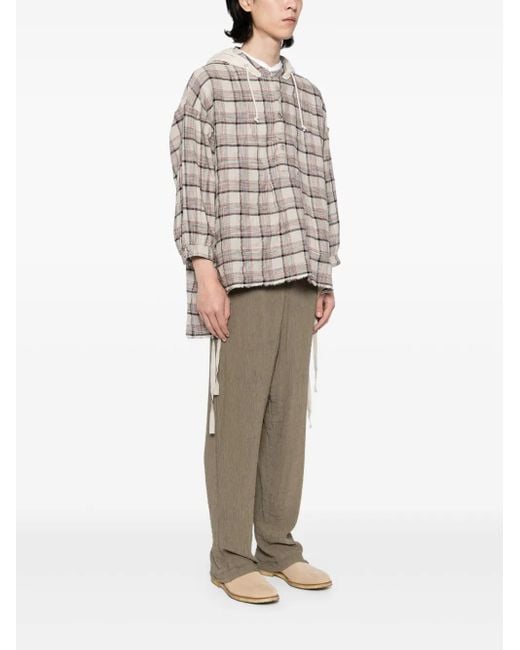 Undercover White Checked Hoodie for men