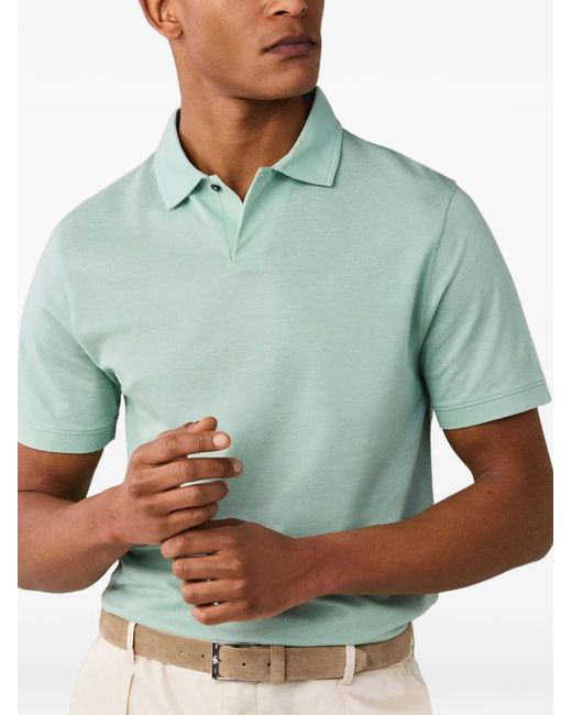 Hackett Green Polo En Piqué À Manches Courtes for men