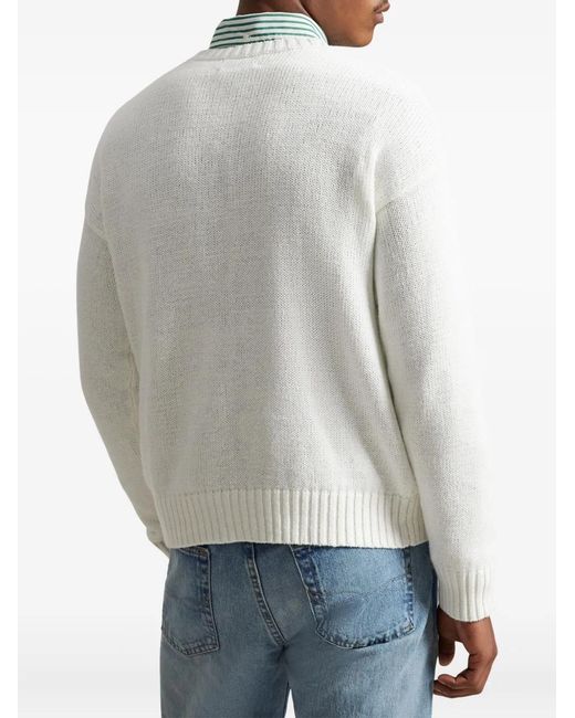 Polo Ralph Lauren White Logo-Detailing Sweater for men