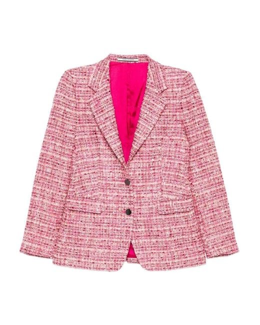 Tagliatore Pink Tweed Two-Button Blazer