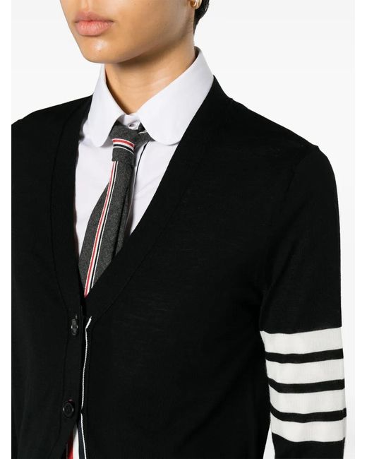 Thom Browne Black 4bar Wool Cardigan