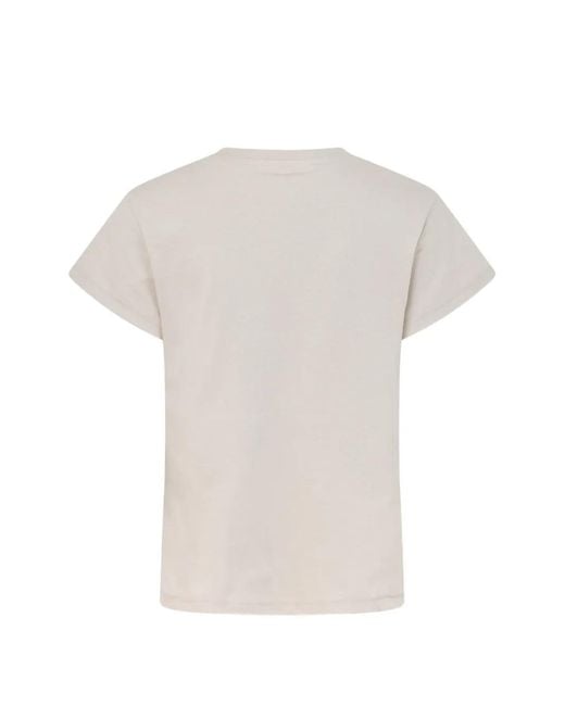 Rabens Saloner White Logo-Print Crew-Neck T-Shirt