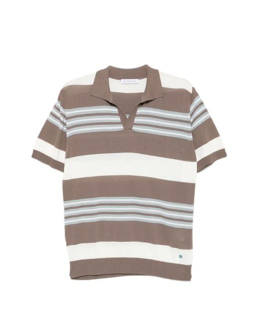 Manuel Ritz Gray T-Shirt À Col V for men
