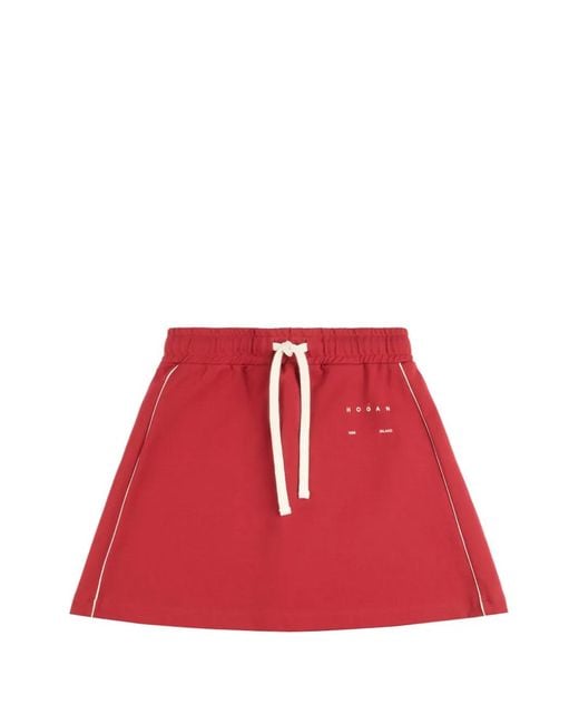 Hogan Mini-Rok Van Stretch Jersey in het Red