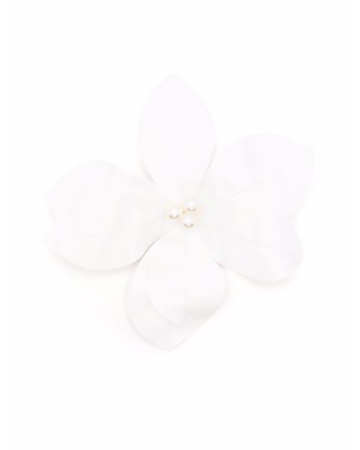 MANURI White Große Blumen-Brosche