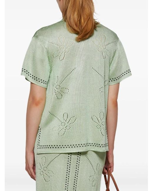 Calle Del Mar Green Garden Party Short-Sleeve Knitted Shirt