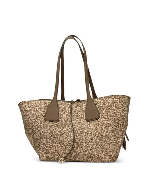 Borbonese Natural Medium Printed Shoulder Bag