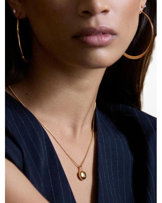 Dinny Hall Metallic Button Locket Necklace