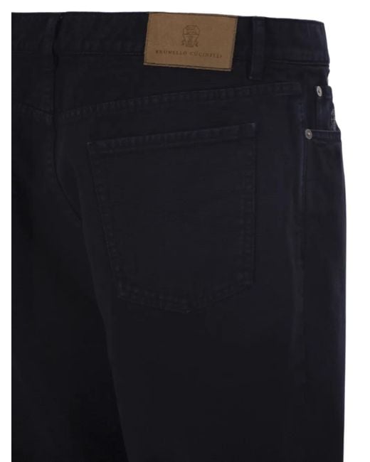 Brunello Cucinelli Black Five-Pocket Denim Jeans for men