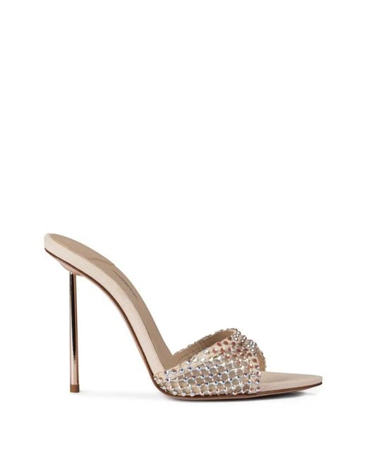 Le Silla White Gilda Embellished Mules