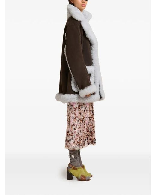 Marni Gray Logo-Patch Pocket Leather Jacket