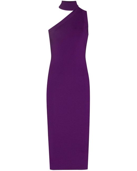 Solace London Aria One-shoulder Midi Dress in Purple - Lyst