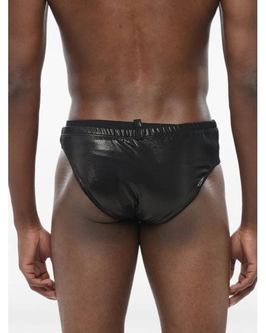 DSquared² Blue Logo-Print Elasticated Swim Briefs for men