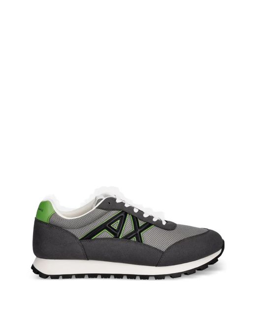 ARMANI EXCHANGE Gray Logo-Patch Panelled Sneakers for men