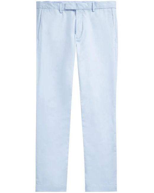 Polo Ralph Lauren Blue Logo-Tag Cotton Trousers for men