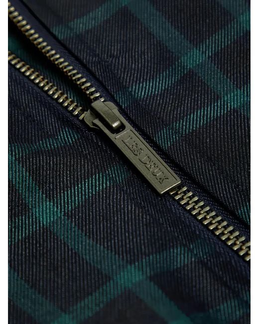 Les Deux Blue Checked Zip Jacket for men