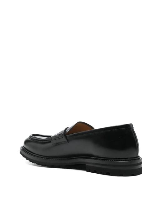 Henderson Black Penny-Strap Leather Loafers for men