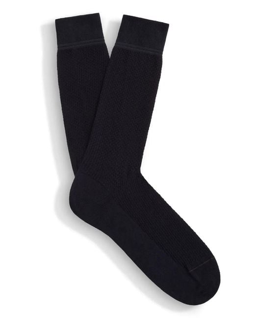Zegna Black Jacquard Socks for men