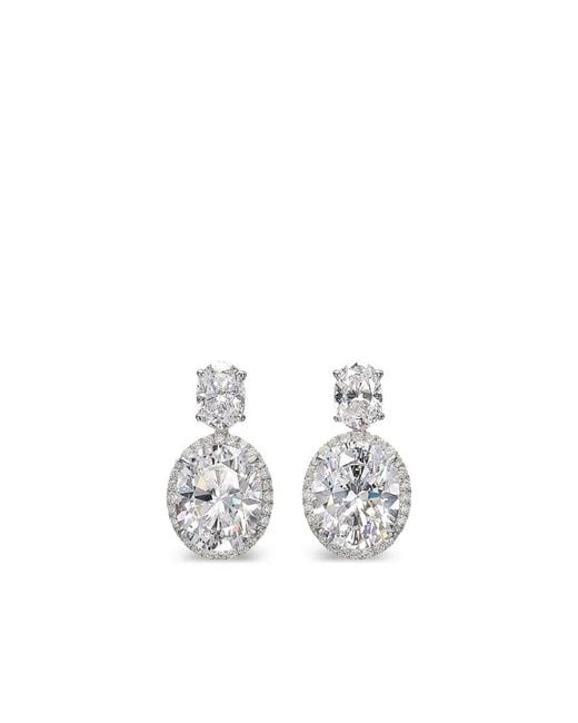 Anabela Chan White Boucles D'Oreilles Celestial Halo En Or 14Ct À Diamants