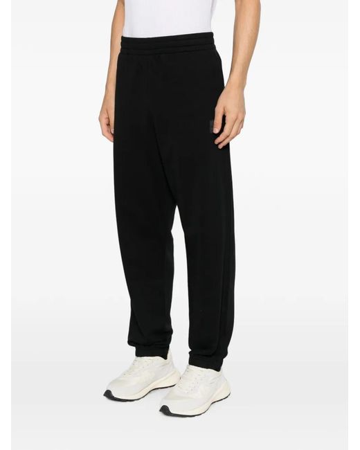 Calvin Klein Black Logo-Patch Track Pants for men