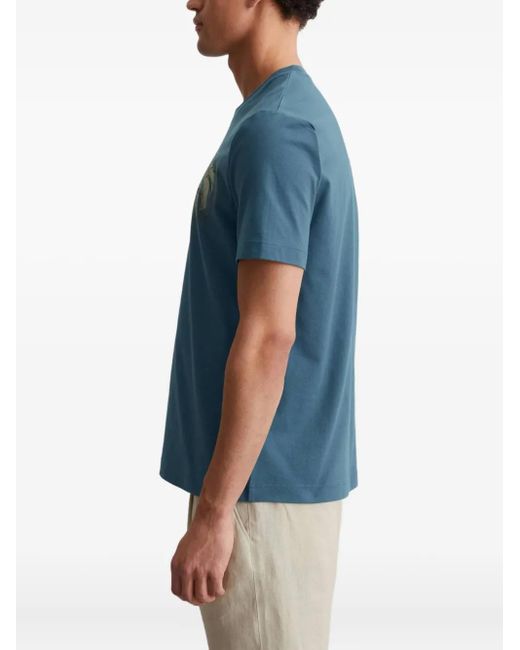 Marc O' Polo Blue Leaf-Print T-Shirt for men