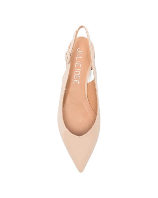 Julie Dee Pink Pointed Slingback Flat Pumps