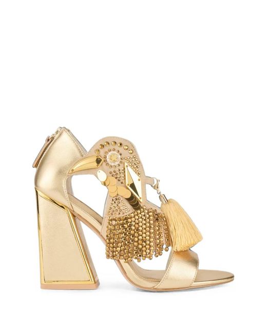Kat Maconie Metallic Aya Embellished Tassel Sandals