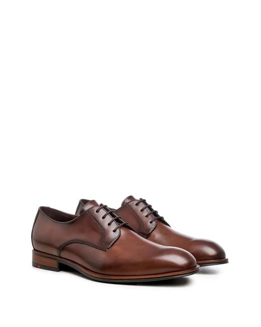 Lloyd Brown Polished Leather Lace-Up Shoes for men