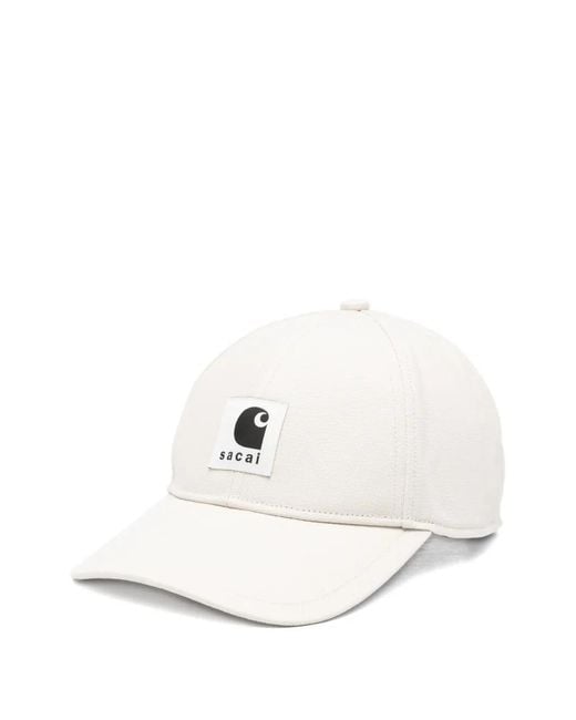 Carhartt White X Sacai Logo Hat for men