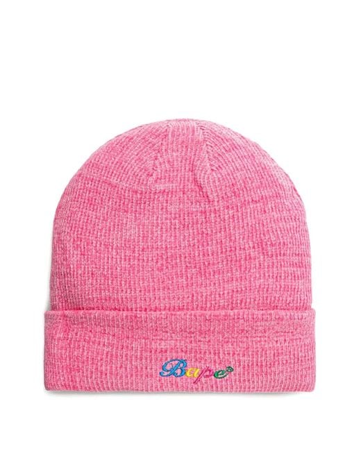 A Bathing Ape リブビーニー Pink