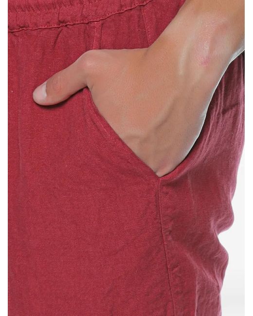 Mc2 Saint Barth Red Calais Drawstring-Waist Trousers for men