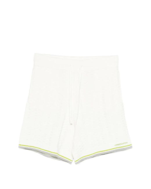 Casablanca White Drawstring Shorts for men