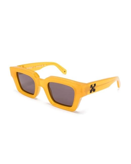 Off-White c/o Virgil Abloh Yellow Rectangular-Frame Sunglasses