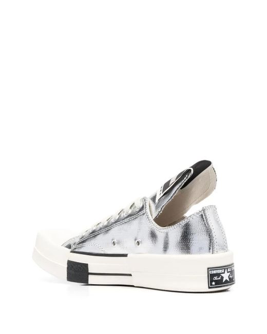 Converse White X Dark Shadow Lacquered Low-top Sneakers