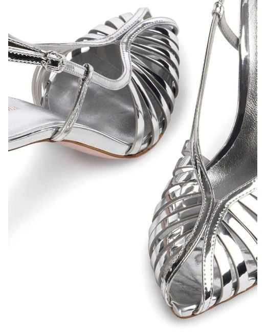 Le Silla Cage 80mm Metallic Sandals