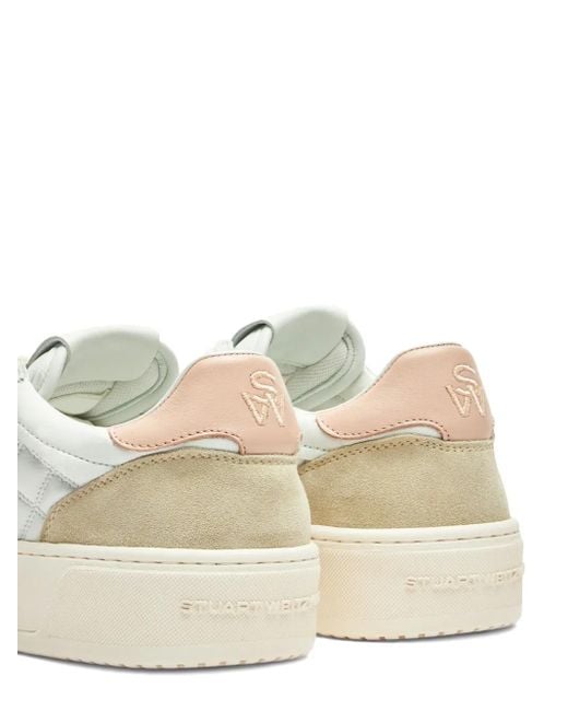Stuart Weitzman White Quilted Platform Trainers