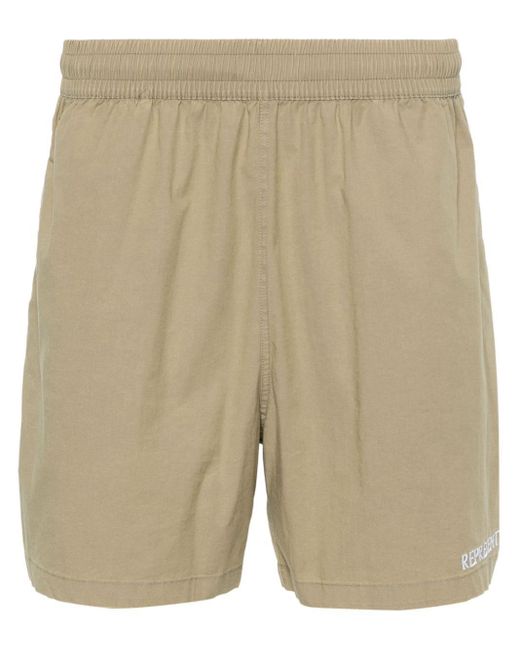 Represent Natural Embroidered-Logo Track Shorts for men