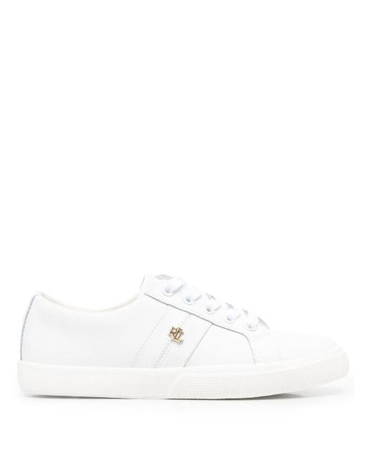 Ralph Lauren White Janson Low-Top Sneakers
